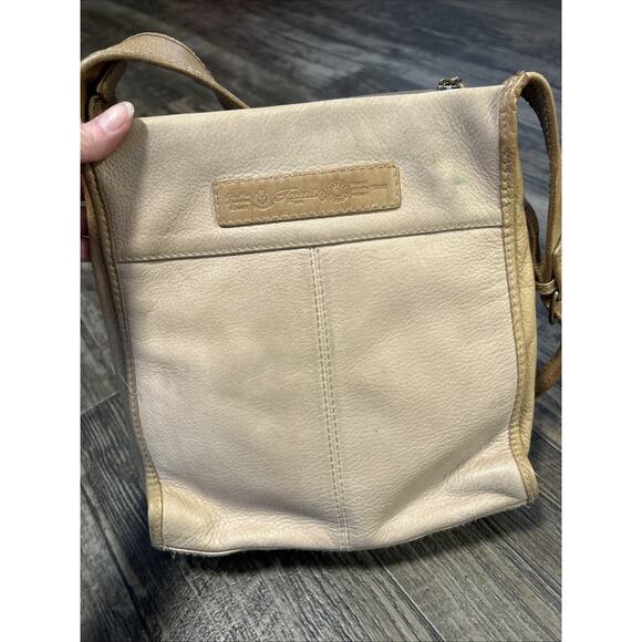 Fossil Vintage Leather Messenger Bag Pebbled Light Brown Shoulder Thick - Picture 7 of 10